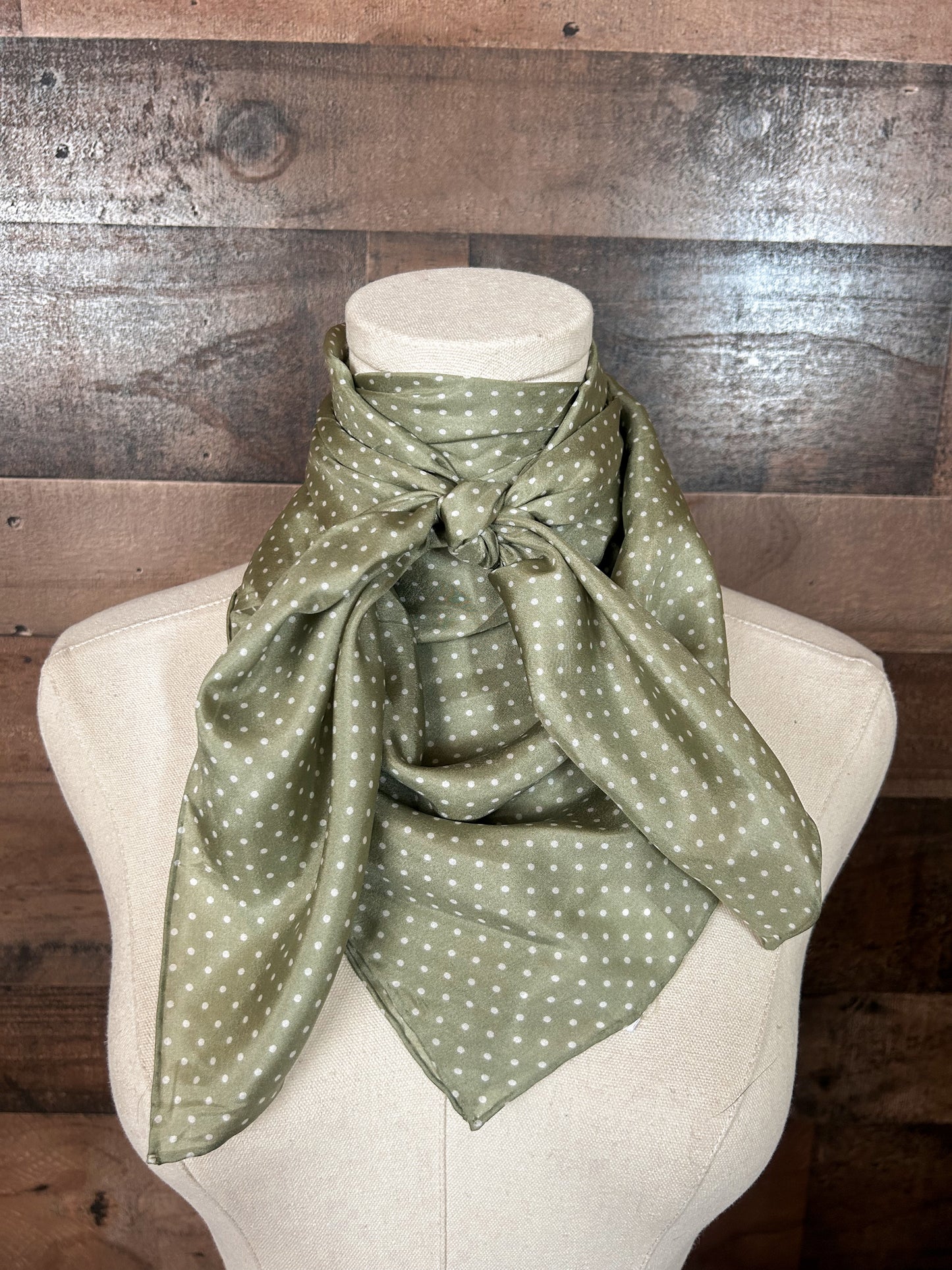 The Sage Green Polka Dot Wild Rag