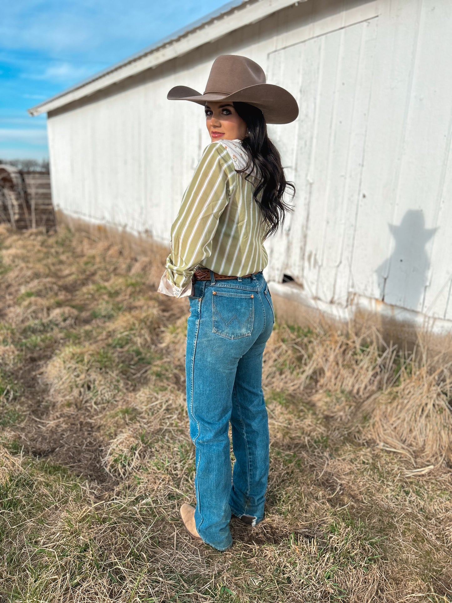 The Olive Floral Pearl Snap