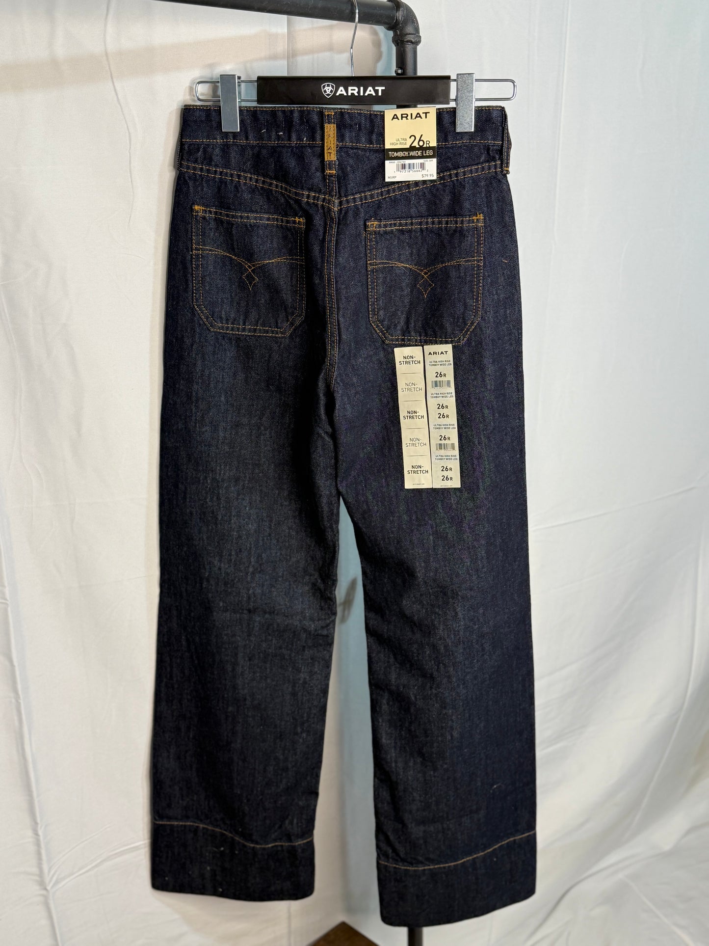 ARIAT: The Tomboy Wide Leg Jean in Dark Wash