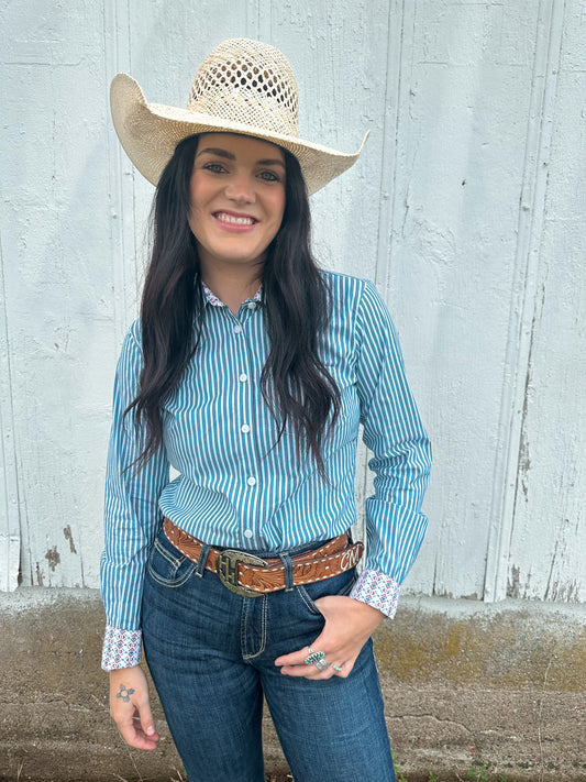 ARIAT: The Kirby Stretch Shirt in Capri Stripe