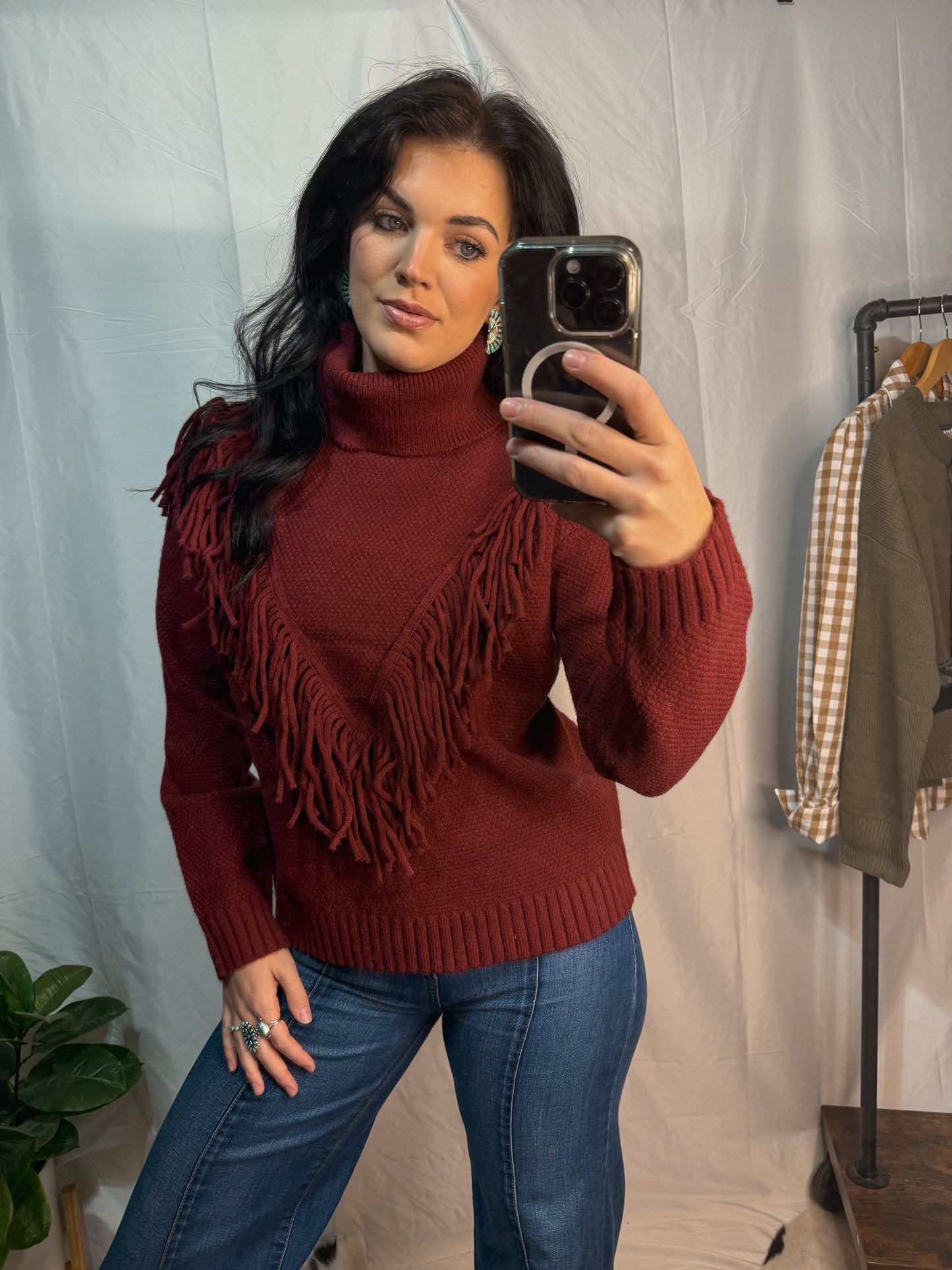 The Maroon Fringe Sweater