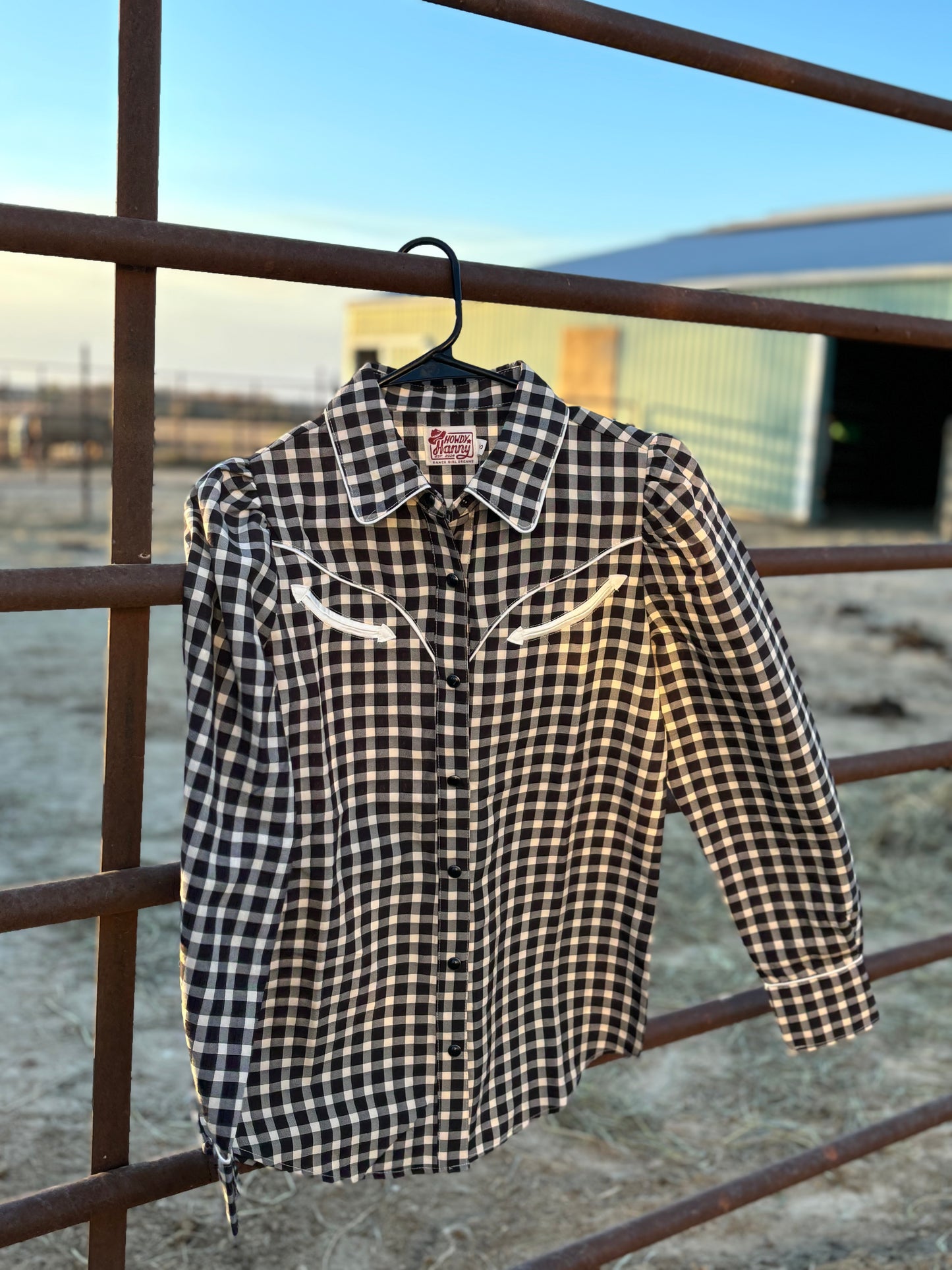 The Black Gingham Pearl Snap