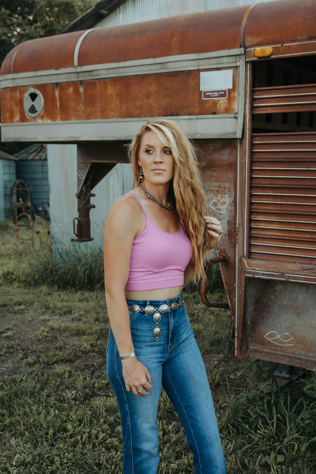 The Caney Ribbed Tank in Fusicha