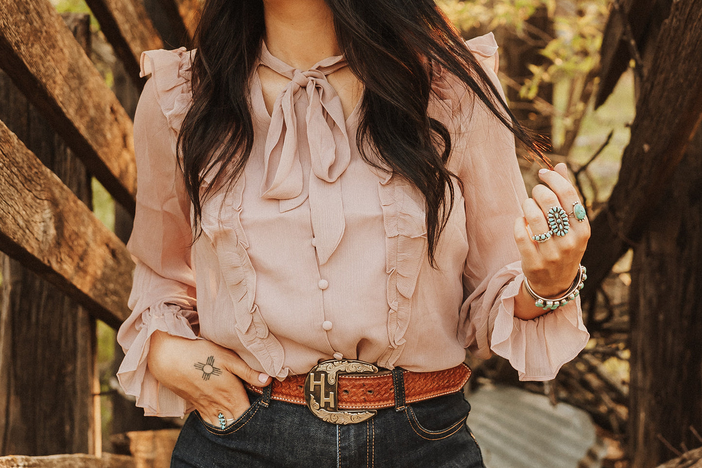 The Lockhart Blouse in Mauve