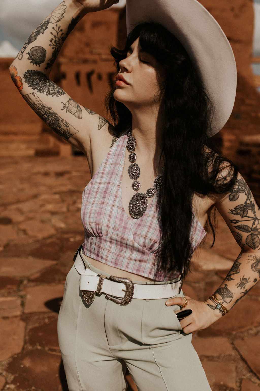 The Ivy Plaid Halter Top