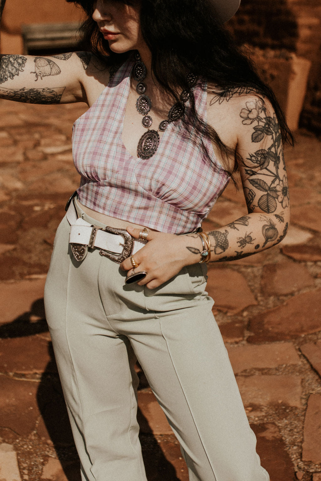 The Ivy Plaid Halter Top