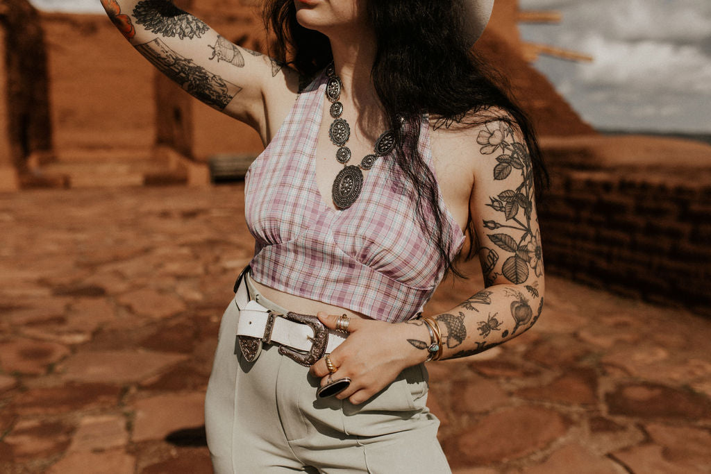 The Ivy Plaid Halter Top