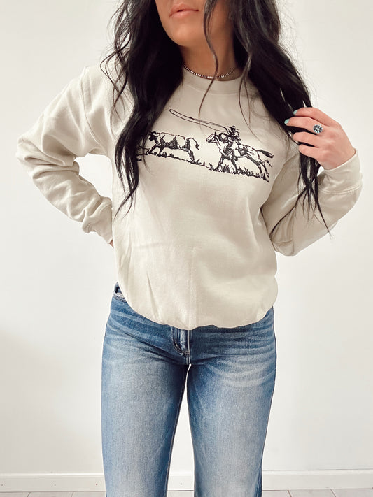 The Cattle Roping Crewneck