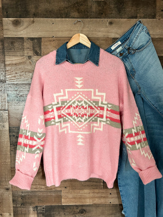 The Eskridge Sweater in Pink