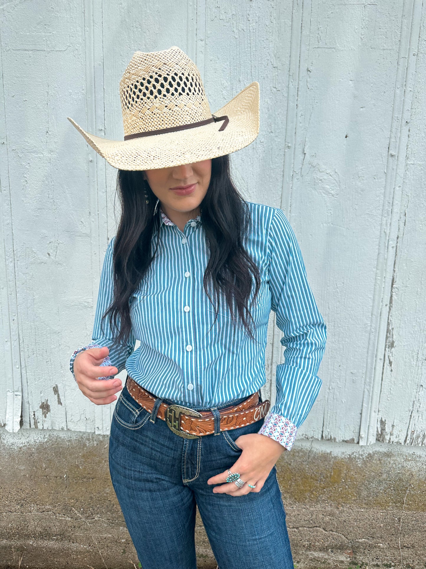 ARIAT: The Kirby Stretch Shirt in Capri Stripe