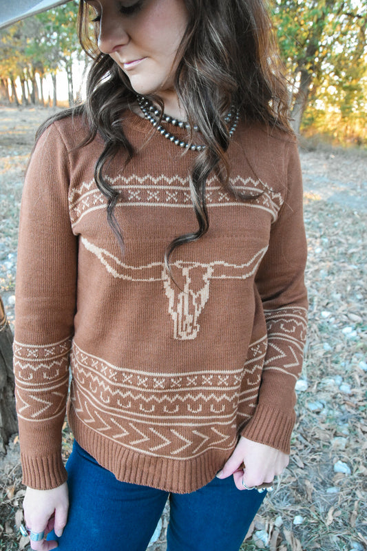 The Rust Longhorn Sweater