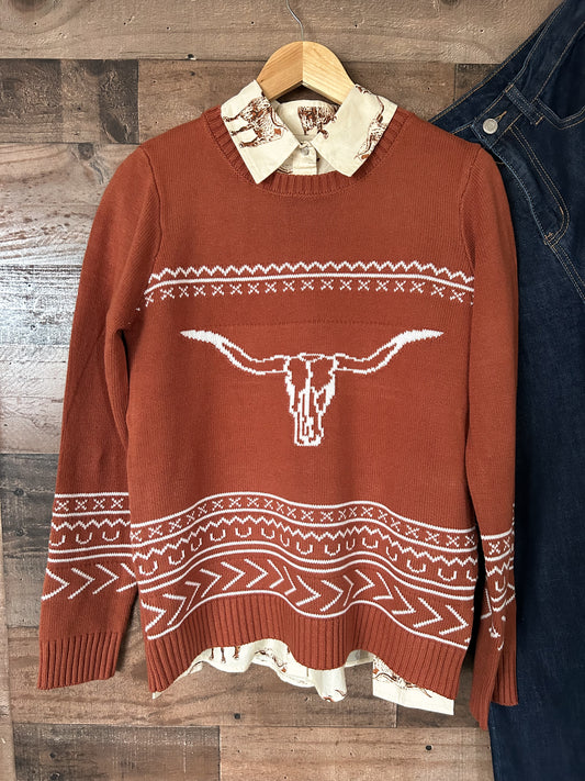 The Texas Sweater in Rust