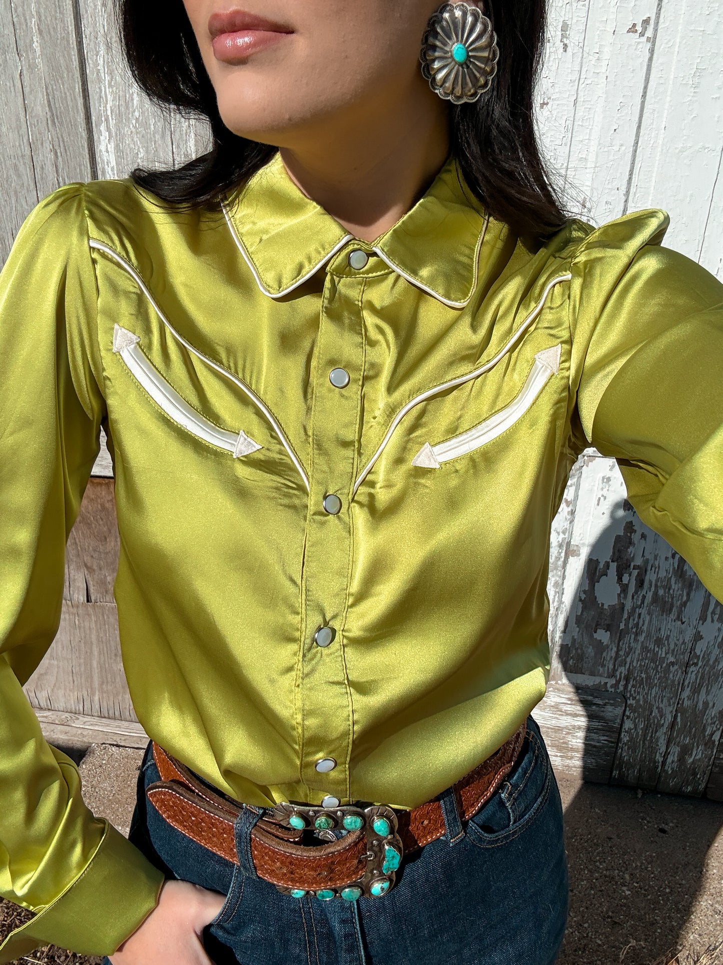 The Vegas Satin Pearl Snap