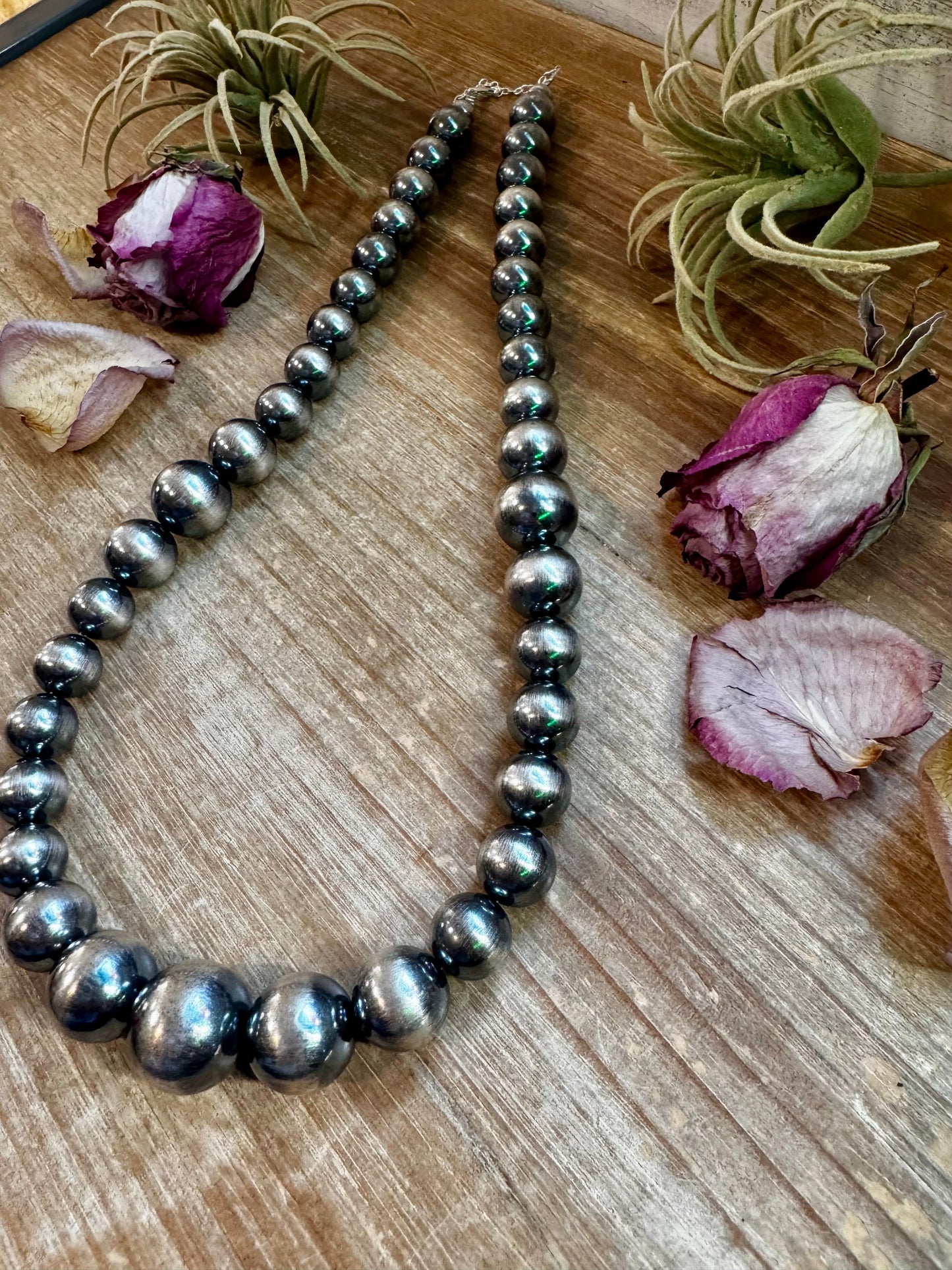 Large Sterling Silver Pearl Necklace – 8mm to 20mm Graduated