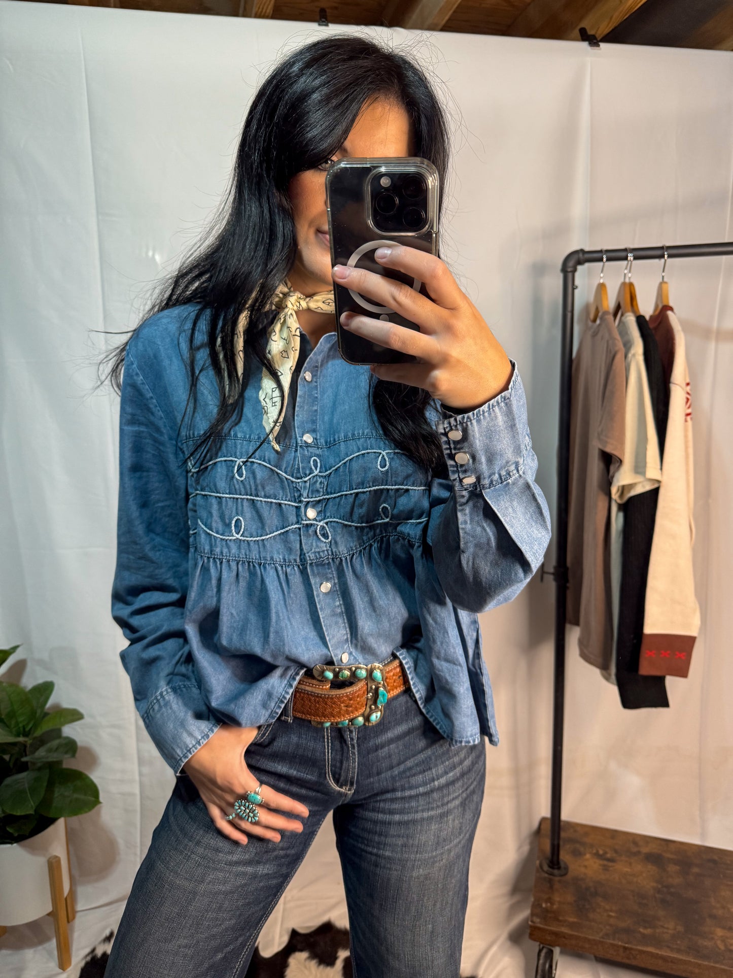 The Loopty Denim Blouse