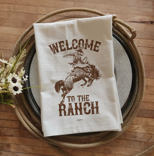 Welcome to the Ranch Tea Towel