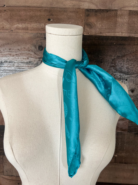 The Cowboy Logo Scarf in Turquoise