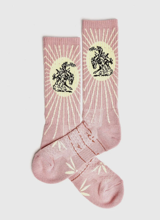 The Bucking Horse Socks in Pink