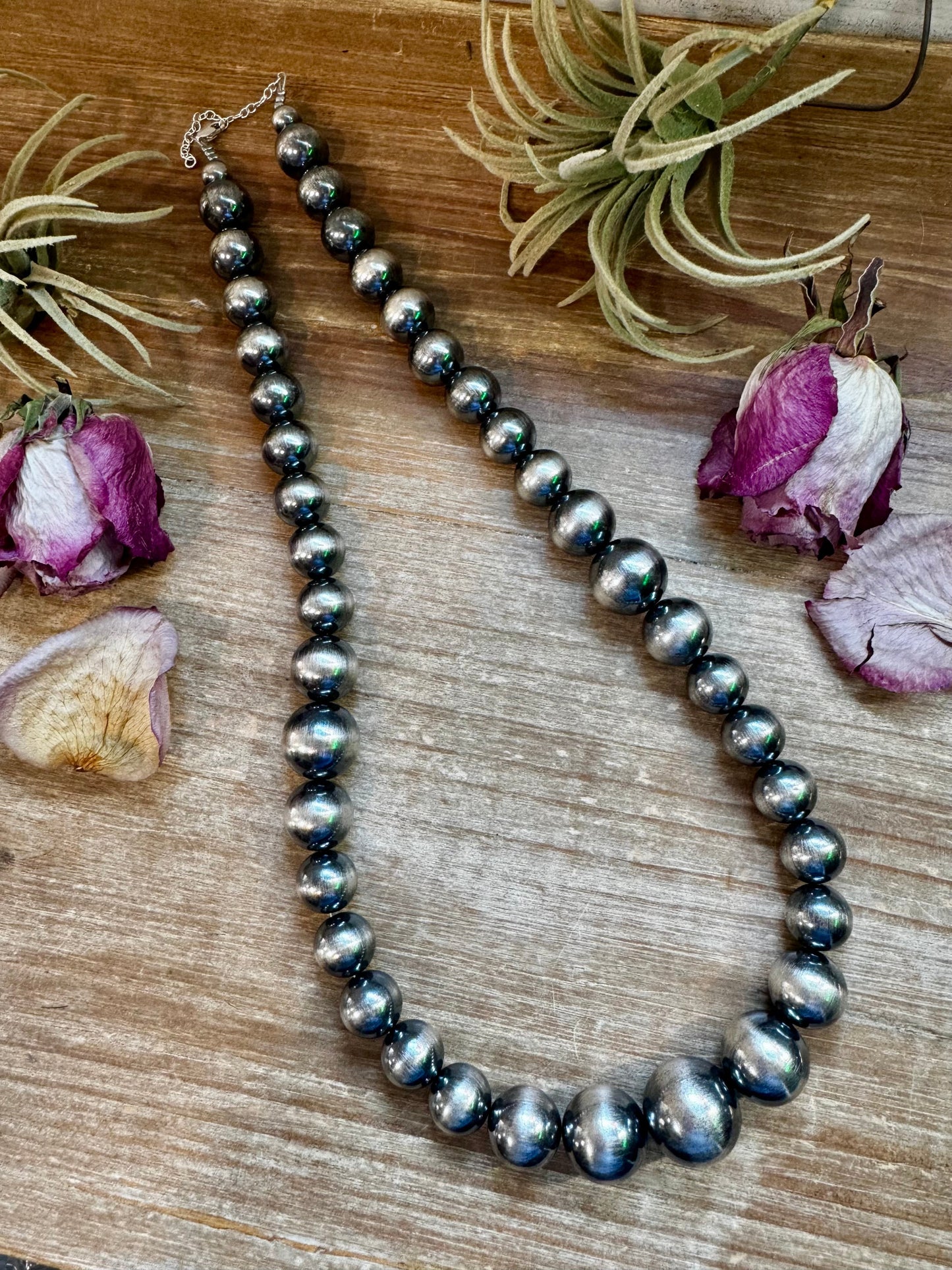 Large Sterling Silver Pearl Necklace – 8mm to 20mm Graduated