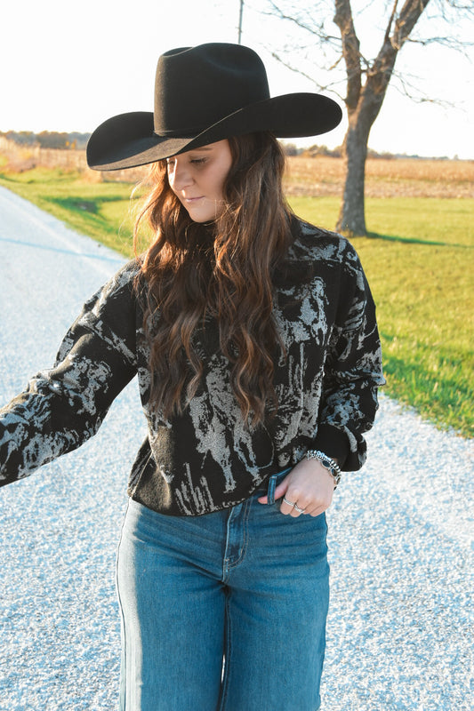 The Rhinestone Cowboy Cropped Sweater