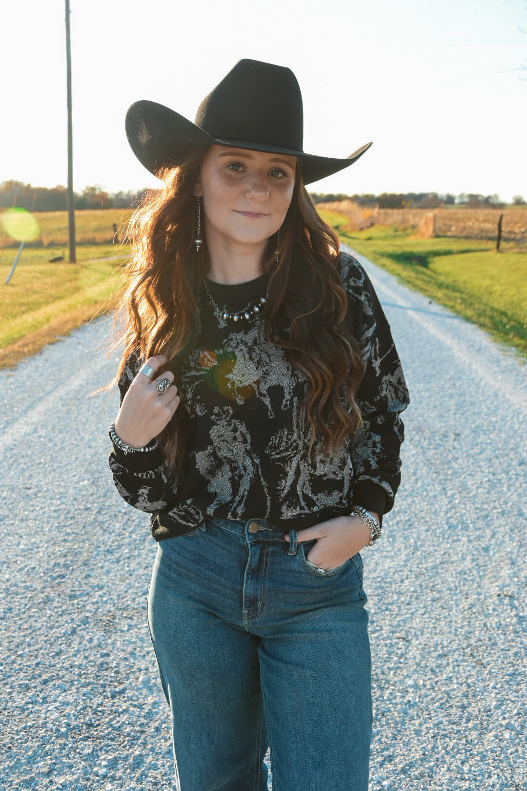 The Rhinestone Cowboy Cropped Sweater