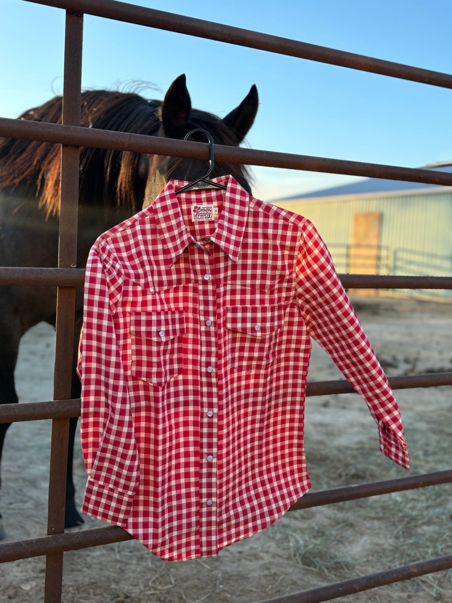 The Red Gingham Pearl Snap