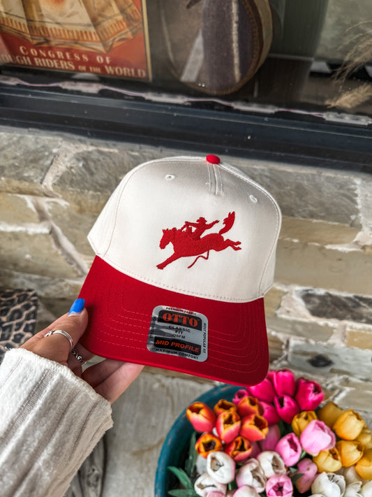 The Red Buckin Bronc Cap