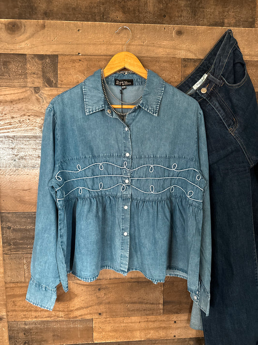 The Loopty Denim Blouse