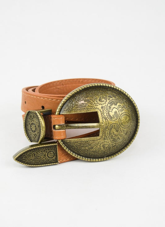 The Carter Concho Belt in Camel