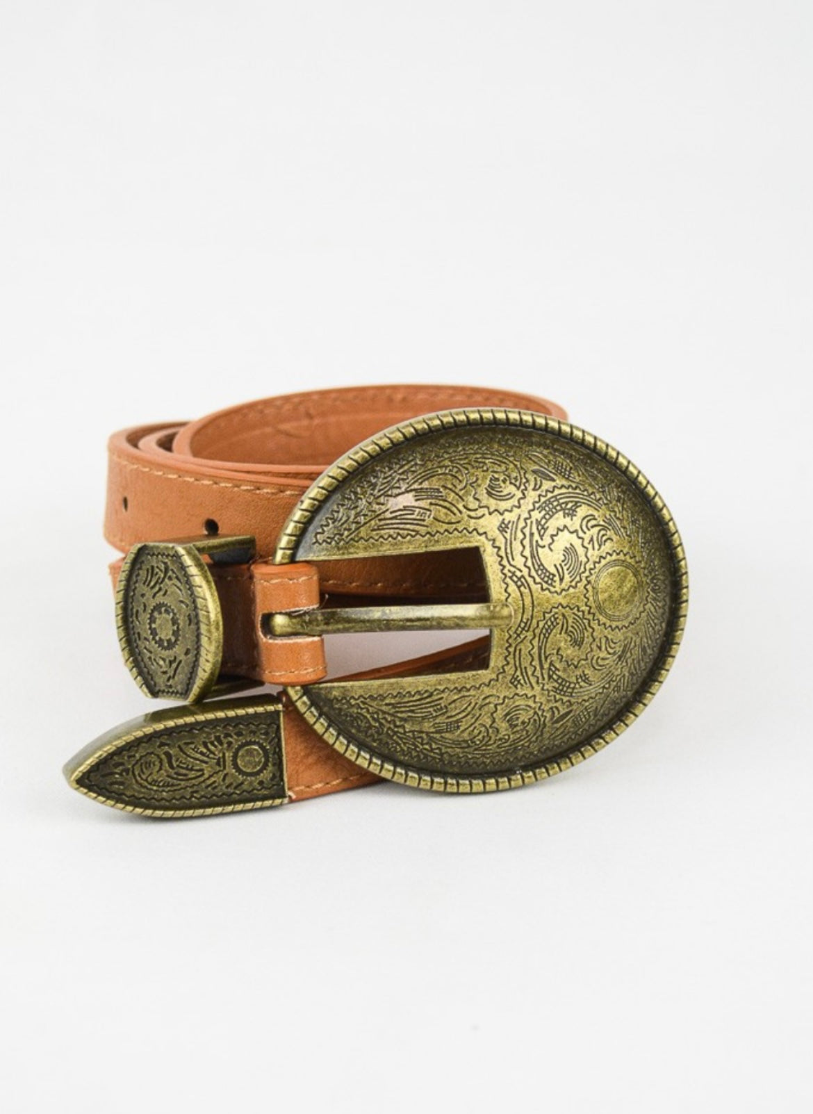 The Carter Concho Belt in Camel