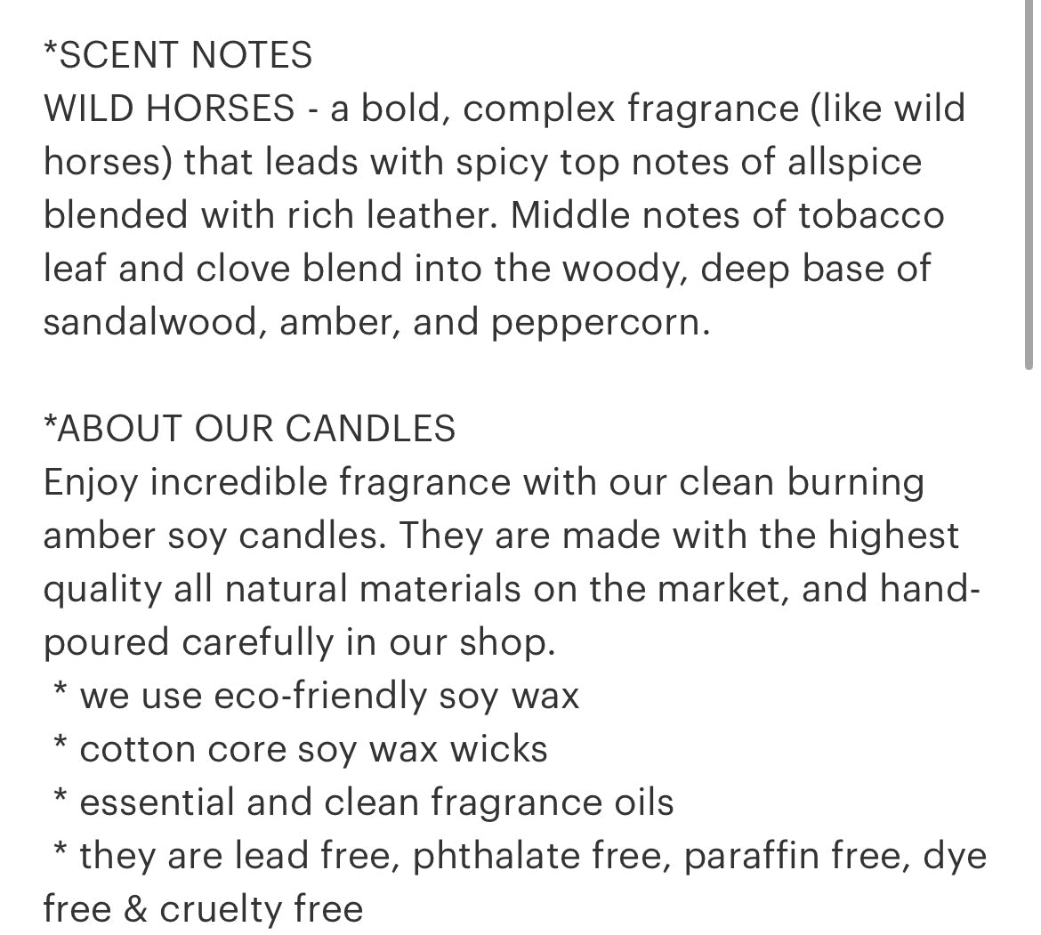 The Wild Horses Candle